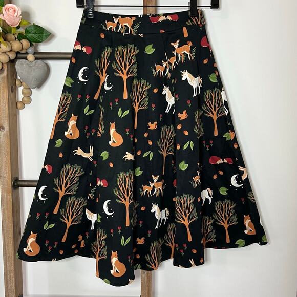 Collectif X Modcloth Dresses & Skirts - ModCloth x Collectif Black Multicolor Cotton Skirt